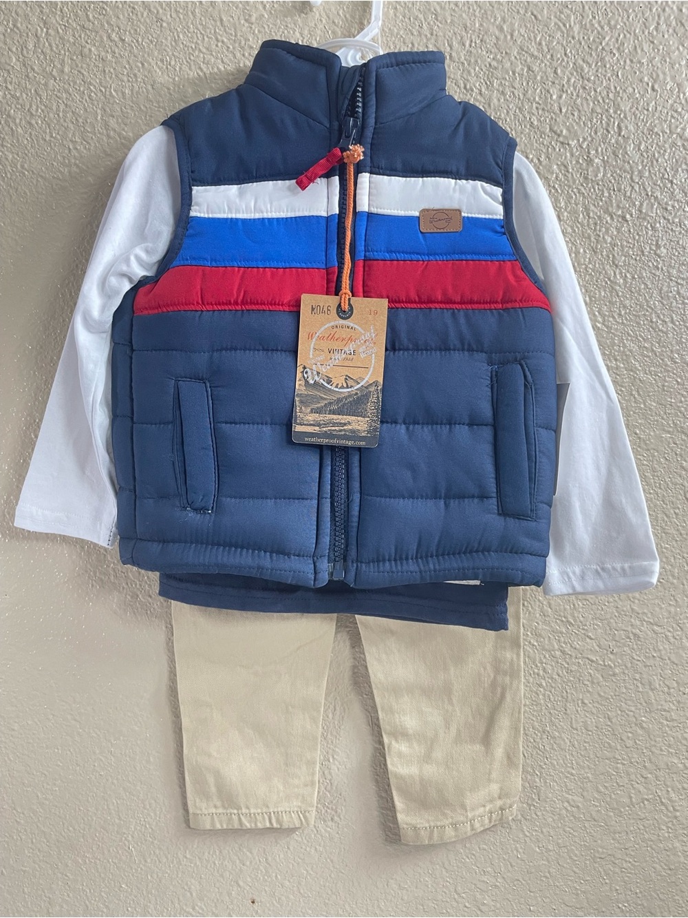 Weatherproof Vintage 3pcs Set  Vest, Long Sleeve Shirt and Pants Kids 12M  , 18M